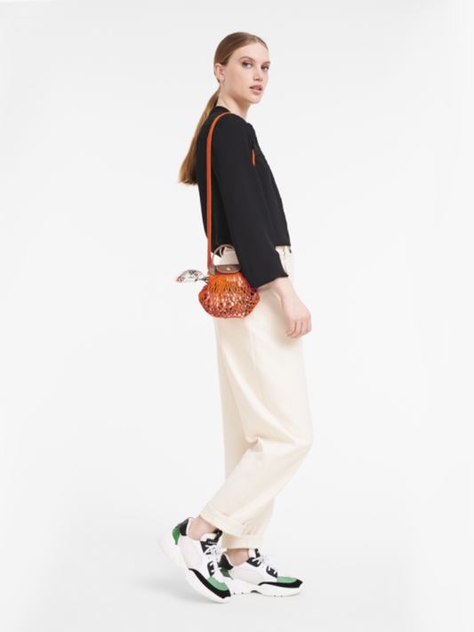 Longchamp Le Pliage Extra-Small Filet Crossbody Bag Orange