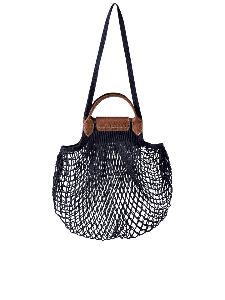 Longchamp Le Pliage Filet Top Handle Bag in Black Size : 38cm x 33cm IDR  1,750,000