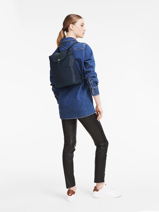 Longchamp Le Pliage Green Backpack Navy