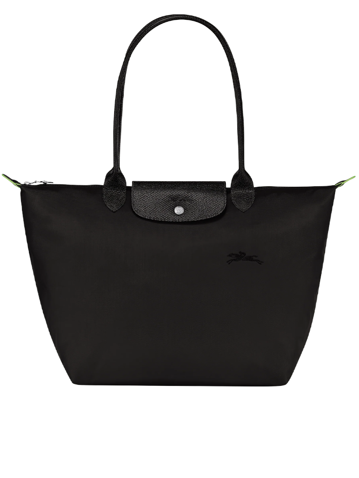 Longchamp Le Pliage Green Large Shoulder Bag Black