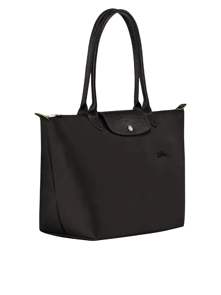 Longchamp Le Pliage Green Large Shoulder Bag Black