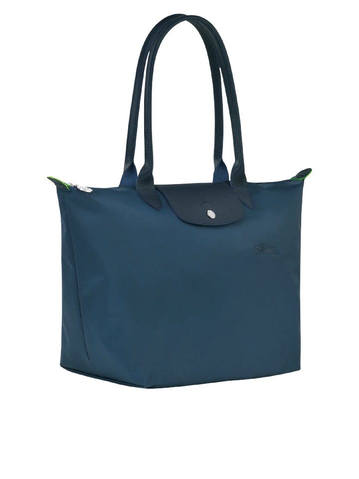 Longchamp-Le-Pliage-Green-Shoulder-Bag-Ocean-Blue-Balilene-samping