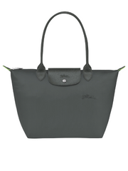 Longchamp-Le-Pliage-Green-Small-Shoulder-Bag-Graphite-Balilene-depan