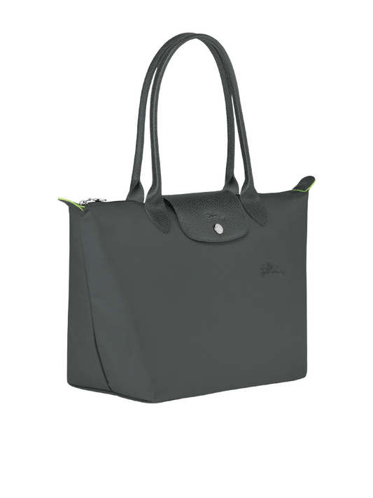 Longchamp-Le-Pliage-Green-Small-Shoulder-Bag-Graphite-Balilene-samping