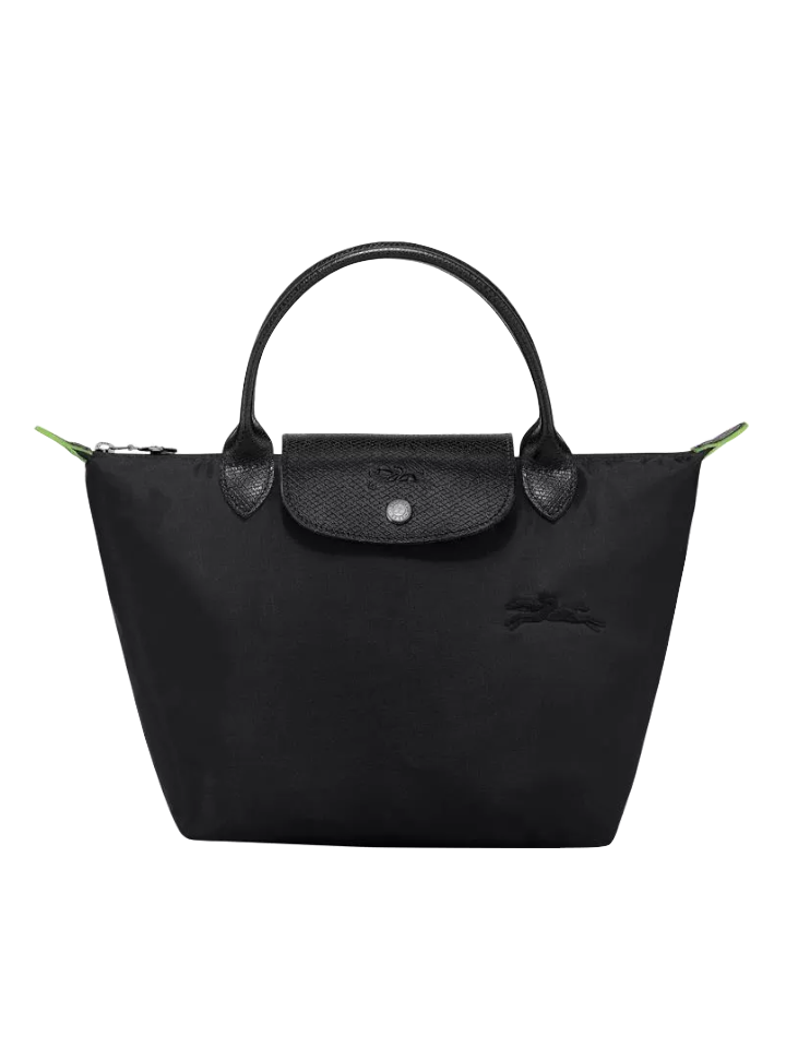 Longchamp-Le-Pliage-Green-Top-Handle-Bag-Small-Black-Balilene-depan