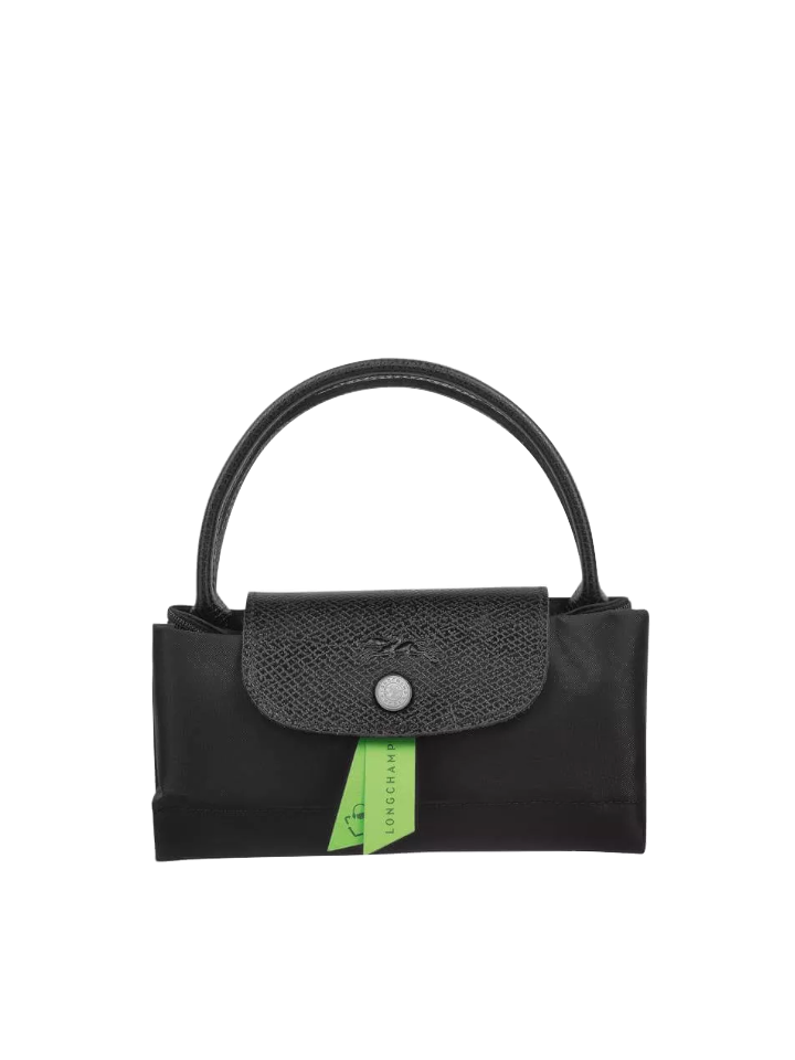 Longchamp-Le-Pliage-Green-Top-Handle-Bag-Small-Black-Balilene-detail