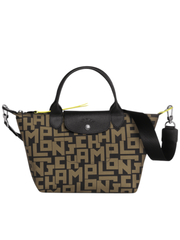 Longchamp Le Pliage LPG Small Top Handle Bag Black Khaki