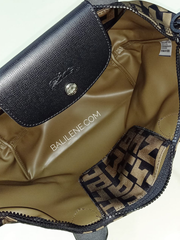 Longchamp Le Pliage LPG Small Top Handle Bag Black Khaki