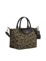 Longchamp Le Pliage LPG Small Top Handle Bag Black Khaki