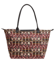 Longchamp Le Pliage Large Ikat Nylon Tote Burgundy