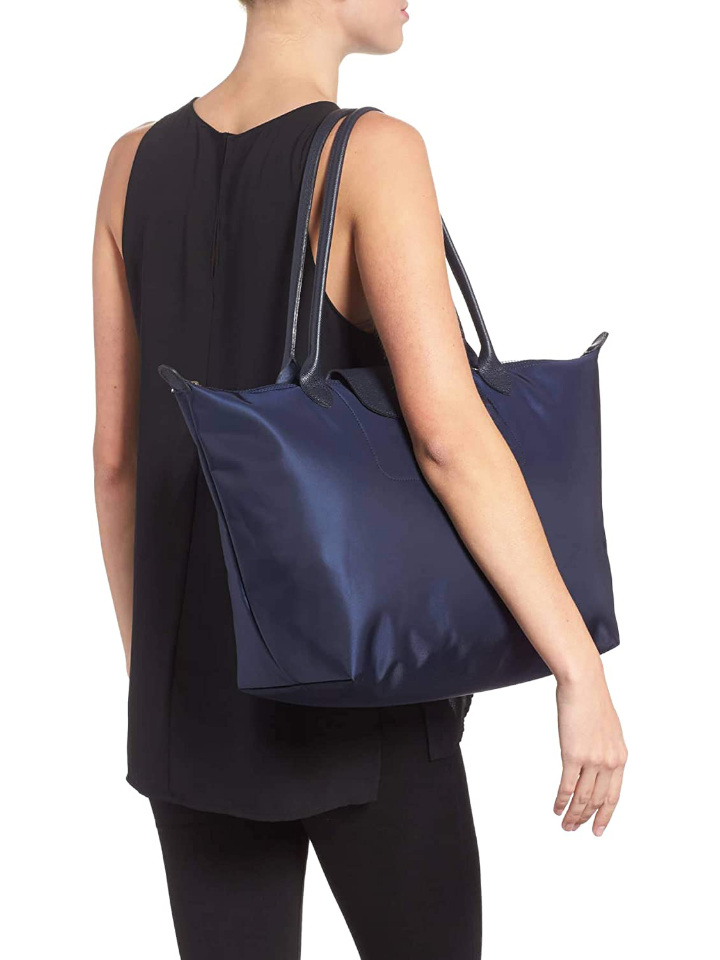 Longchamp Tote Bag 0875-563 Le Pliage Neo Nylon/leather Navy Women