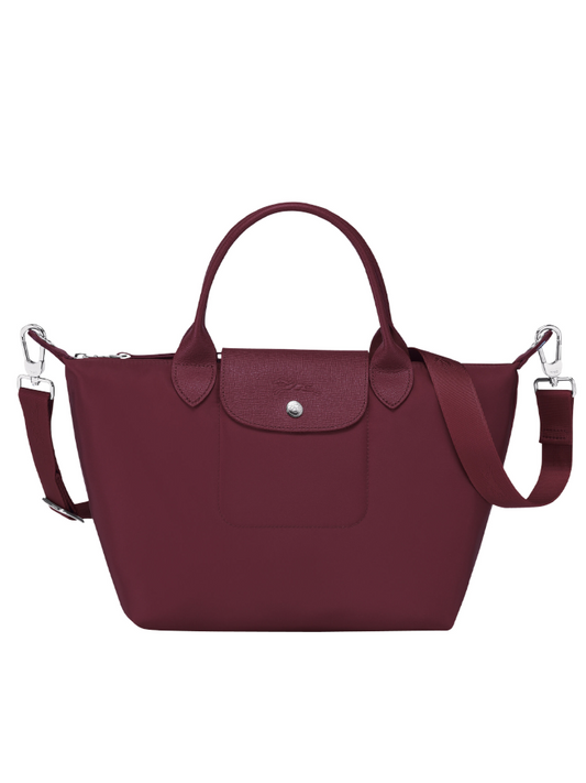 Longchamp-Le-Pliage-Neo-Small-Top-Handle-Bag-Grape-Balilene-depan