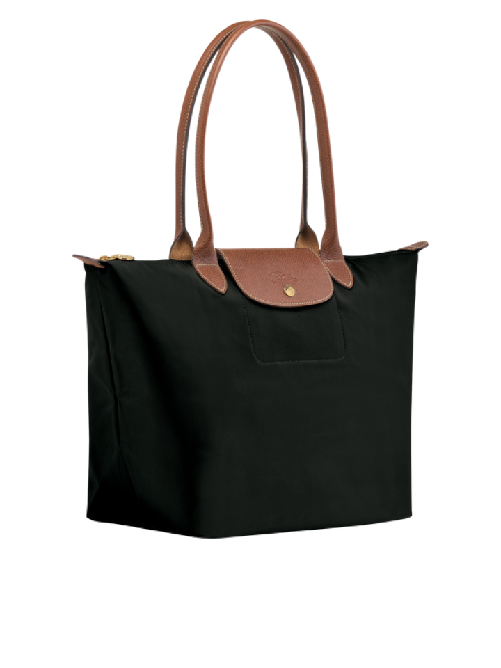 Longchamp-Le-Pliage-Original-Medium-Shoulder-Bag-Black-Balilene-samping