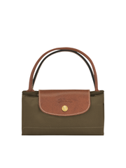 Longchamp-Le-Pliage-Original-Top-Handle-Bag-Khaki-Army-Balilene-detail