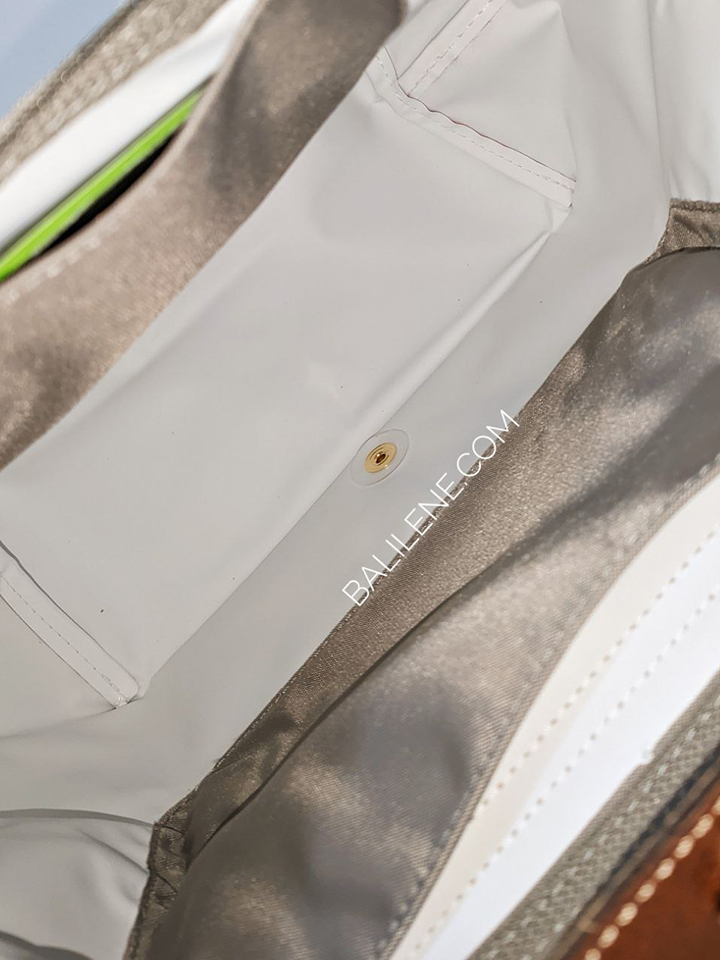 Longchamp Le Pliage Leather Key Case In Turtle Dove/silver