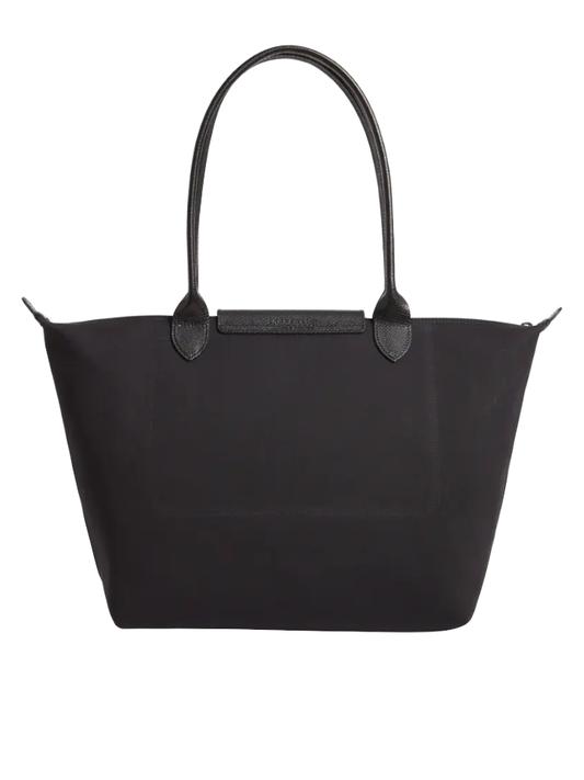 Longchamp-Le-Pliage-Stamp-Shoulder-Bag-Small-Black-White-Balilene-belakang