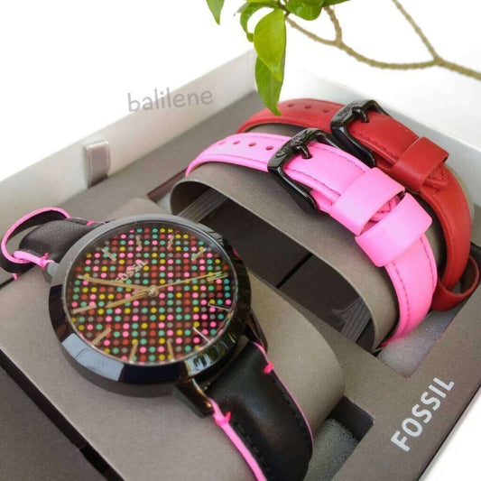 Fossil Bq3151set  Suitor Three Hand Interchangeable Strap Gift Set