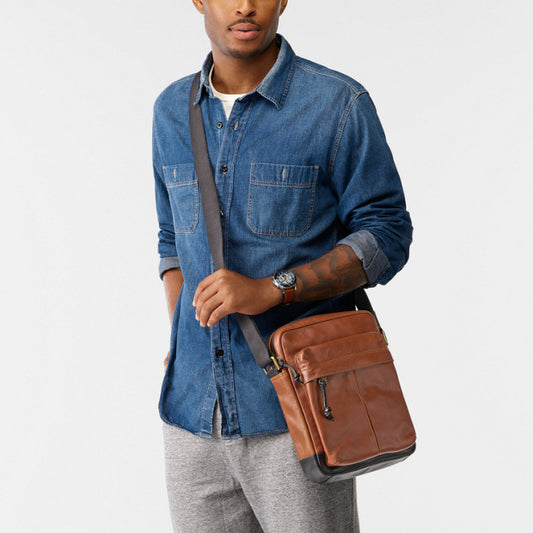 Fossil MBG9313222 Defender Ns City Bag Cognac