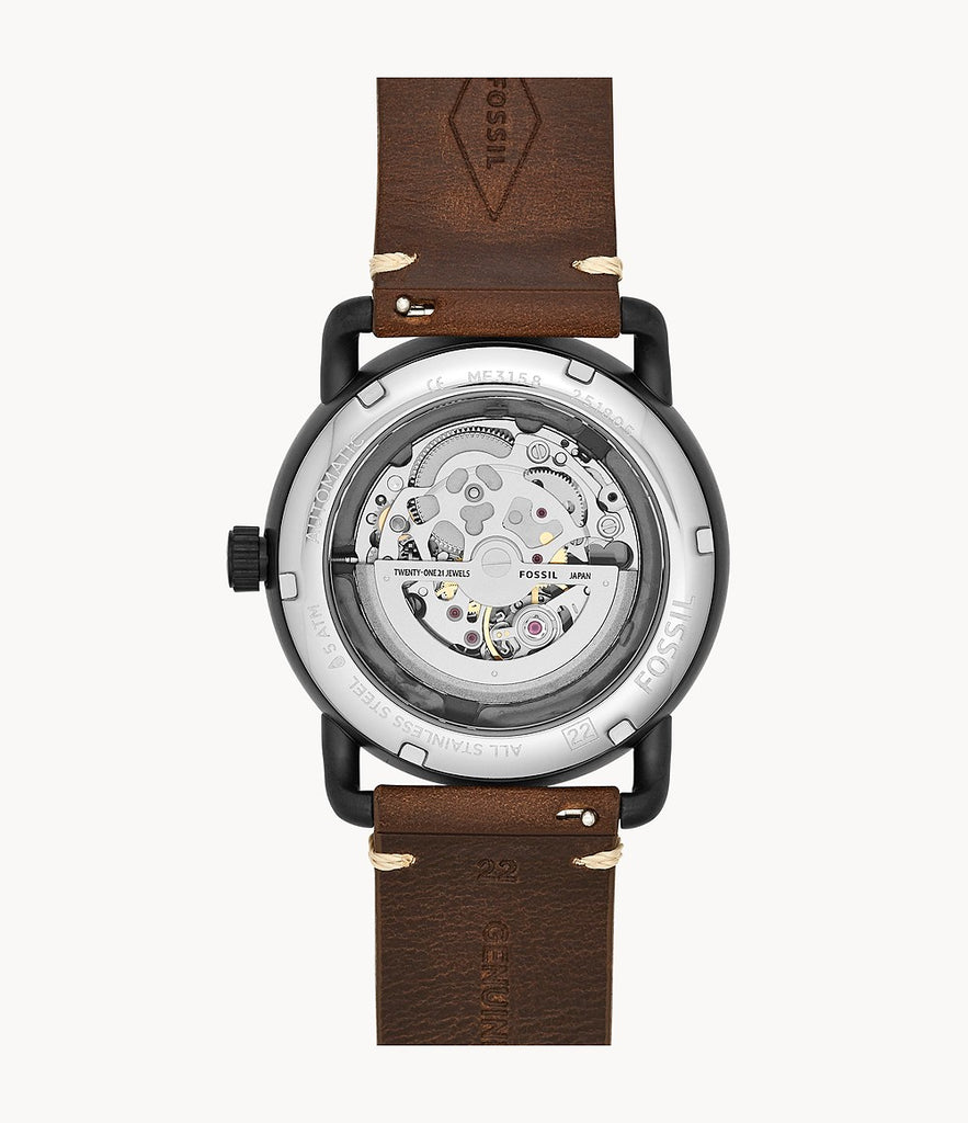 Fossil Me3158 Commuter Automatic Brown Leather Watch