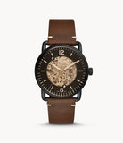 Fossil Me3158 Commuter Automatic Brown Leather Watch