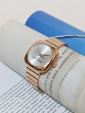 Marc Jacobs The Cushion Silver Dial Rose Gold Bracelet Watch