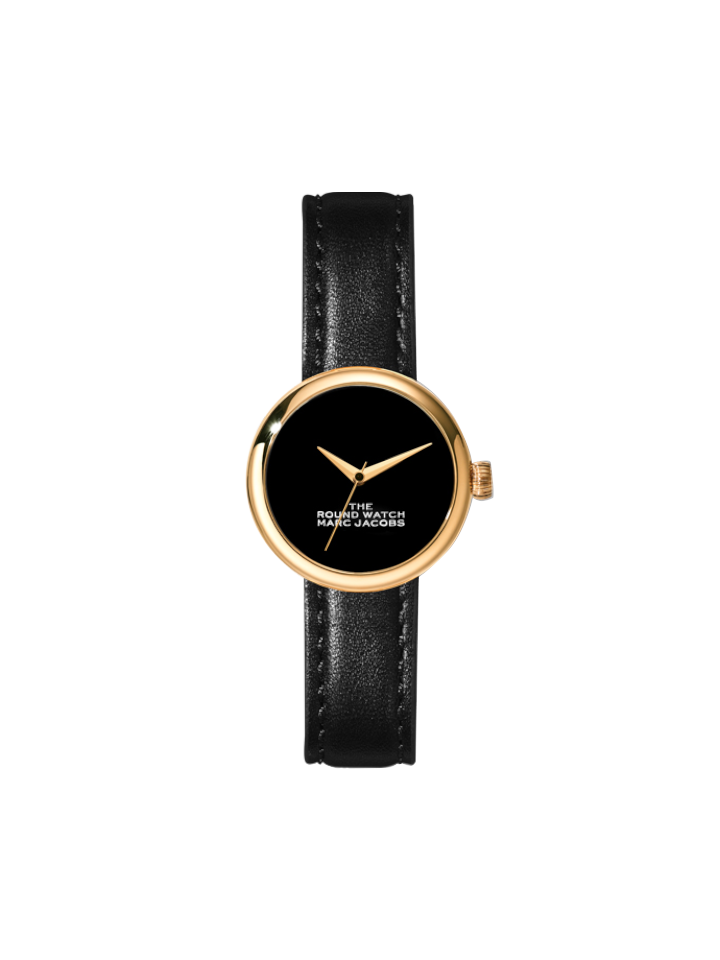 Marc-Jacobs-MJ0120179282-The-Round-Leather-Strap-Watch-Black-Balilene-depan