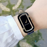 Marc Jacobs MJ1566 The Jacobs Black Leather Strap Gold Trim