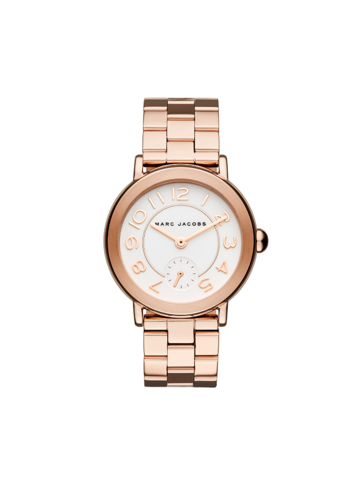 Marc Jacobs MJ3471 Riley Ladies White Dial Rose Gold Tone Watch