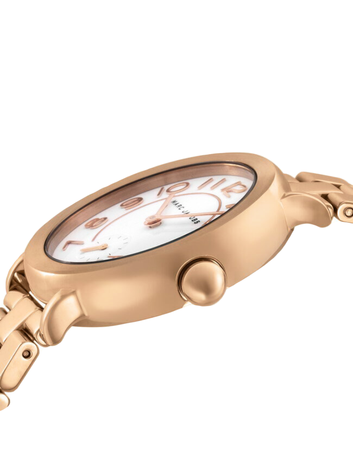 Marc Jacobs MJ3471 Riley Ladies White Dial Rose Gold Tone Watch