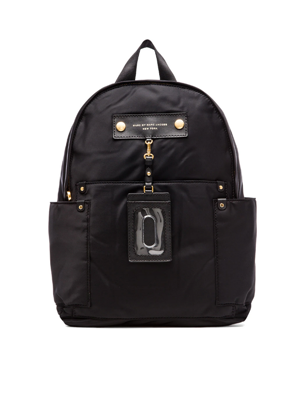 Marc Jacobs Preppy Nylon Backpack Bag Black Balilene
