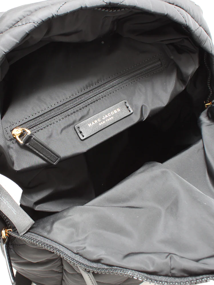 Marc Jacobs Quilted Nylon Backpack Bag Black Balilene
