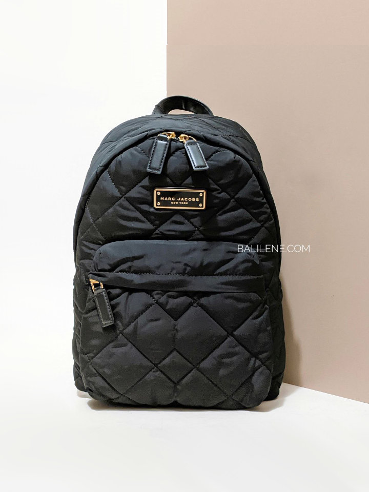 Marc Jacobs Quilted Nylon Backpack Bag Black