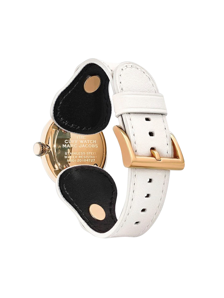 Marc Jacobs The Cuff Quartz Silver Dial Leather Strap Watch