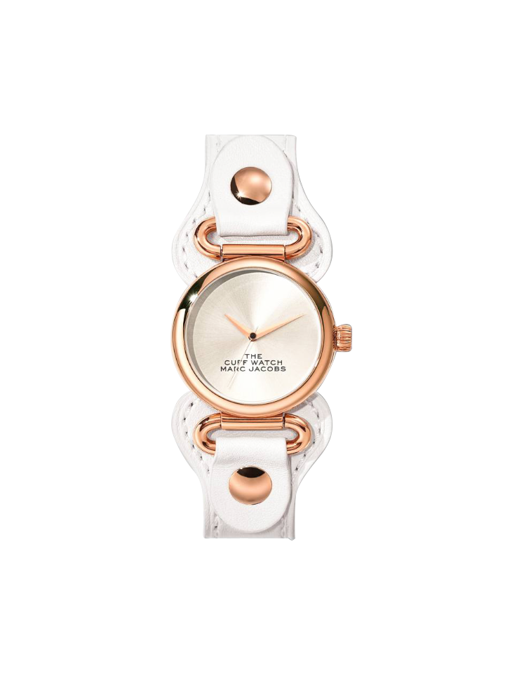 Marc Jacobs The Cuff Quartz Silver Dial Leather Strap Watch
