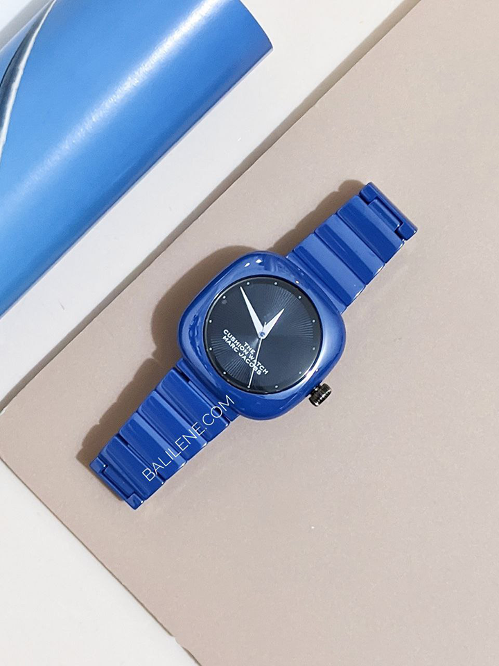 Marc Jacobs The Cushion Blue Dial Ceramic Bracelet Watch