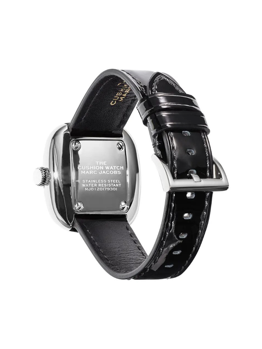 Marc Jacobs The Cushion Silver-Black Dial Leather Strap