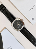 Marc Jacobs The Cushion Silver-Black Dial Leather Strap