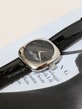Marc Jacobs The Cushion Silver-Black Dial Leather Strap