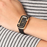 Marc Jacobs MJ1566 The Jacobs Black Leather Strap Gold Trim
