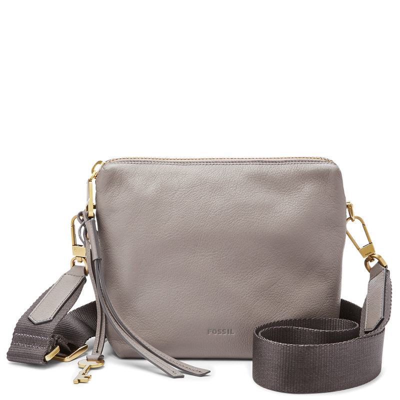 Fossil Grey Suede Leather Glitter Shimmer Crossbody Purse Bag Adjustable  strap | eBay