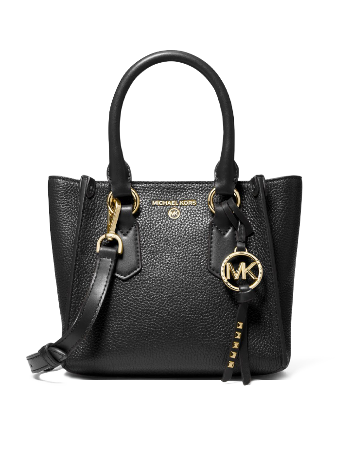 Michael Kors 30F1G2KS1L Kris Small Pebbled Leather Satchel Black – Balilene