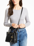 Michael Kors 30F1G2KS1L Kris Small Pebbled Leather Satchel Black