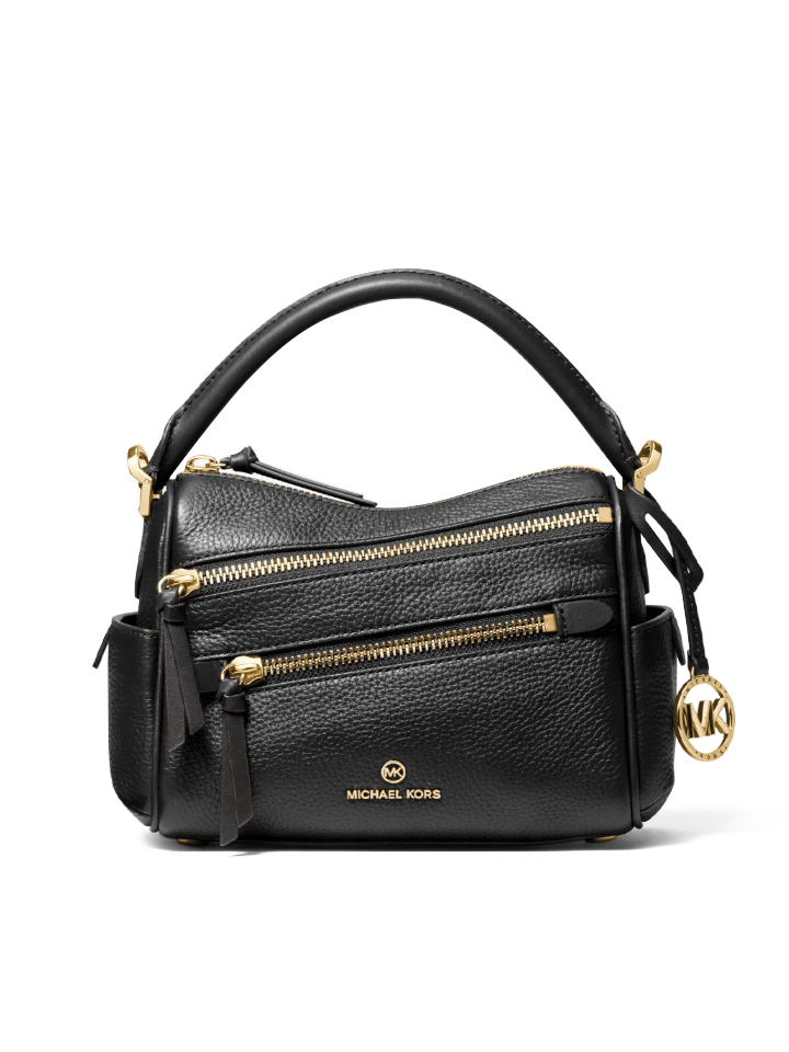 Michael Kors 30F1G9LS1L Lorimer Small Pebbled Leather Satchel Black