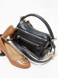 Michael Kors 30F1G9LS1L Lorimer Small Pebbled Leather Satchel Black