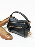 Michael Kors 30F1G9LS1L Lorimer Small Pebbled Leather Satchel Black