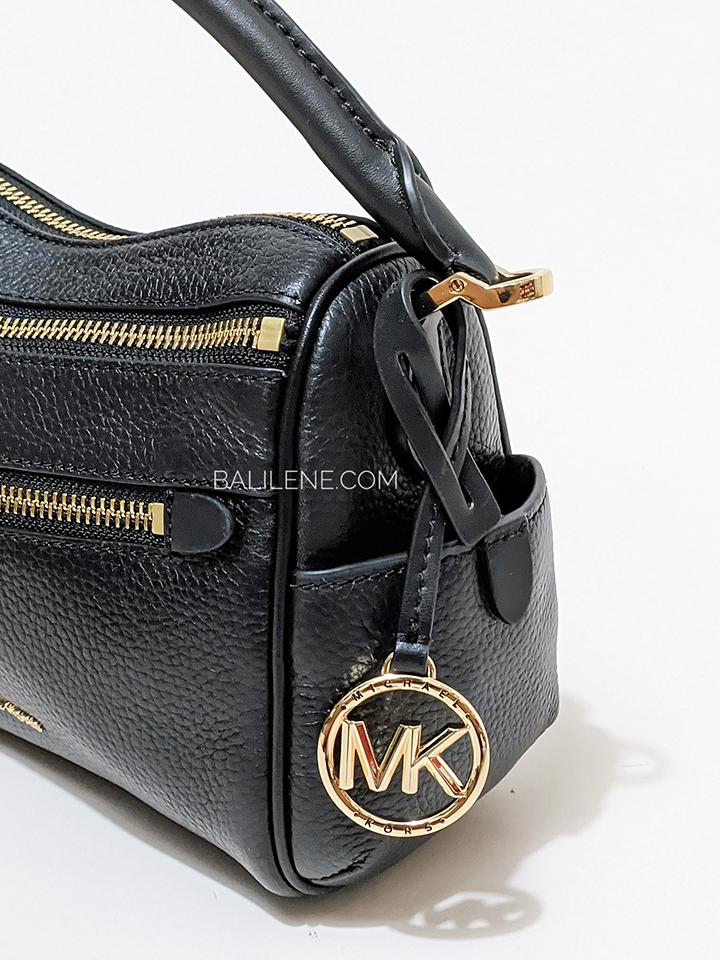 Michael Kors 30F1G9LS1L Lorimer Small Pebbled Leather Satchel Black