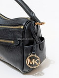 Michael Kors 30F1G9LS1L Lorimer Small Pebbled Leather Satchel Black