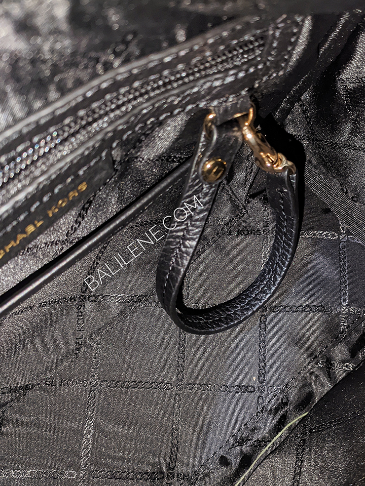 Michael Kors 30F1G9LS6L Lorimer Medium Pebbled Leather Satchel Bag Black