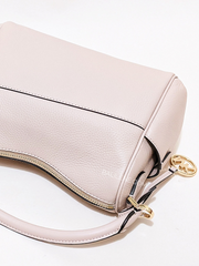 Michael Kors 30F1G9LS6L Lorimer Medium Pebbled Leather Satchel Bag Soft Pink