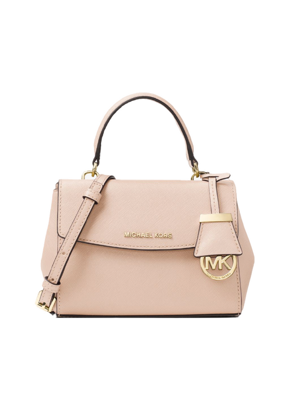 Michael Kors Ava Extra-small Saffiano Leather Crossbody In Pearl